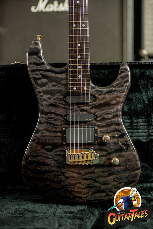 Valley Arts Custom Pro 2003 quilted maple slate trans black McGuire signed